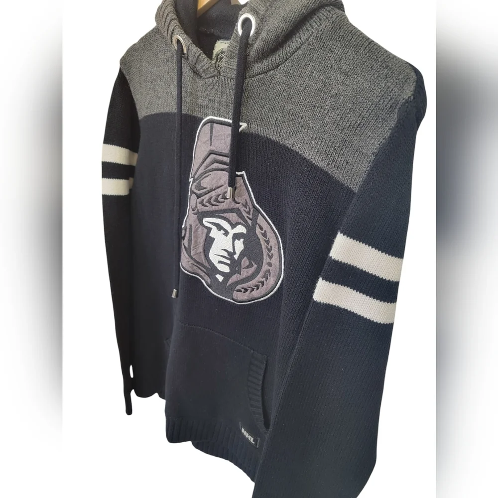 NHL by ILANCO Ottawa Senators Knit Hoodie Black Sens Pullover Sweater Me… - Picture 7 of 16